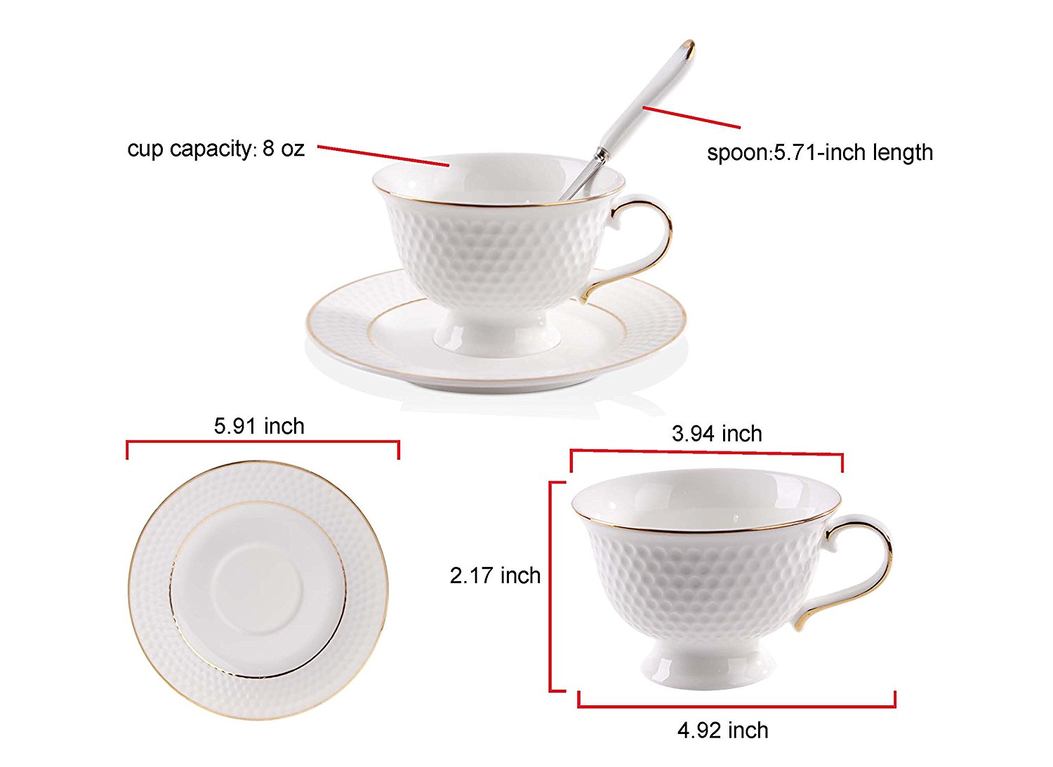 Porcelain Tea Cup And Saucer Coffee Set With Spoon Porcelain Tea Cup And Saucer Coffee Set With Spoon Of 6 Si Glf W
